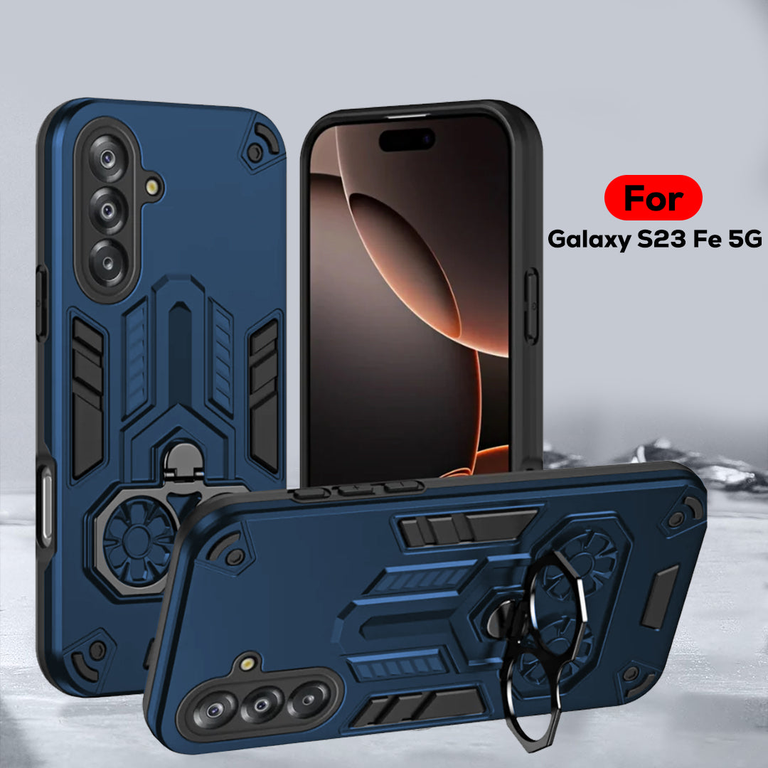 Samsung Galaxy S23fe 5G Armor knight Series Camera Protection 2 in 1 Shockproof Phone Cover with Kickstand