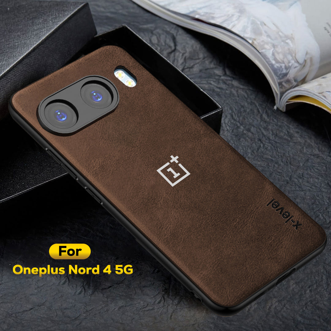 ONEPLUS NORD 4 5G Business Style PU LEATHER PROTECTIVE BACK CASE WITH CAMERA PROTECTION