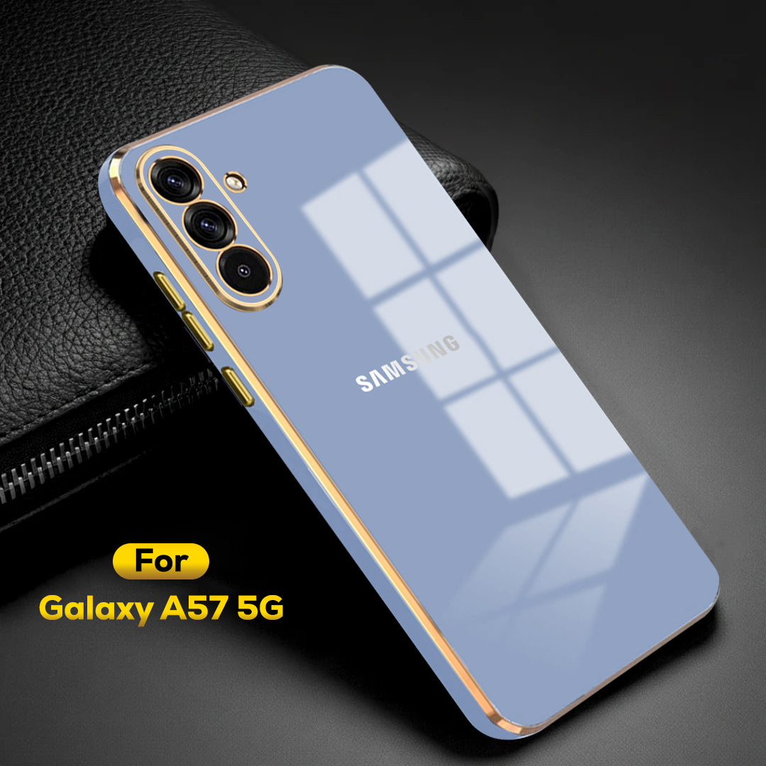 SAMSUNG GALAXY A57 5G ULTRA-SHINE GOLD ELECTROPLATED LUXURIOUS BACK CASE WITH CAMERA PROTECTION