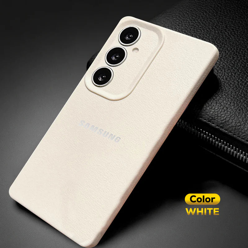 Samsung Galaxy 5G -Series Solid Color Leather Texture Matte Phone Back Case-WHITE