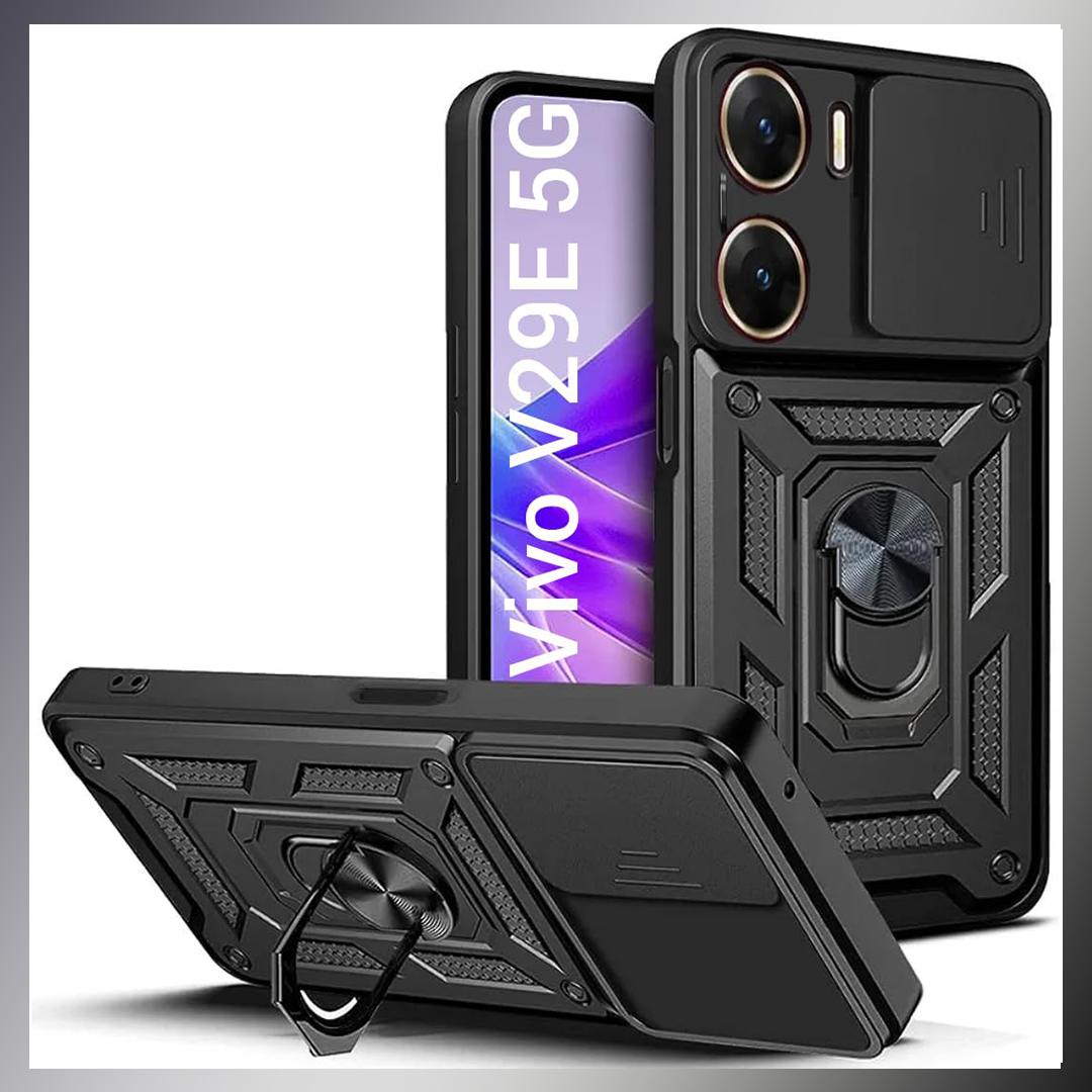VIVO V29E 5G Armor Military-grade Case With Sliding Camera Cover & 360 Kickstand
