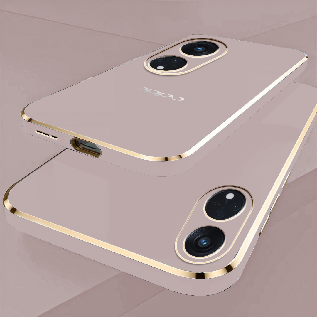 RENO 8T ULTRA-SHINE GOLD ELECTROPLATED LUXURIOUS BACK CASE WITH CAMERA PROTECTION