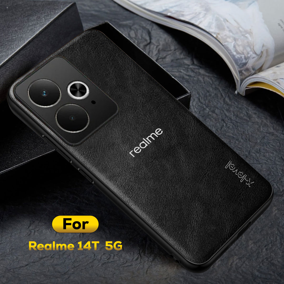 REALME 14T 5G Business Style PU LEATHER PROTECTIVE BACK CASE WITH CAMERA PROTECTION