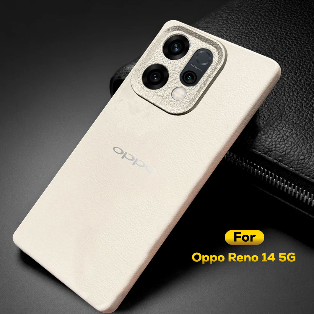 Oppo RENO 14 5G Solid Color Leather Texture Matte Phone Back Case