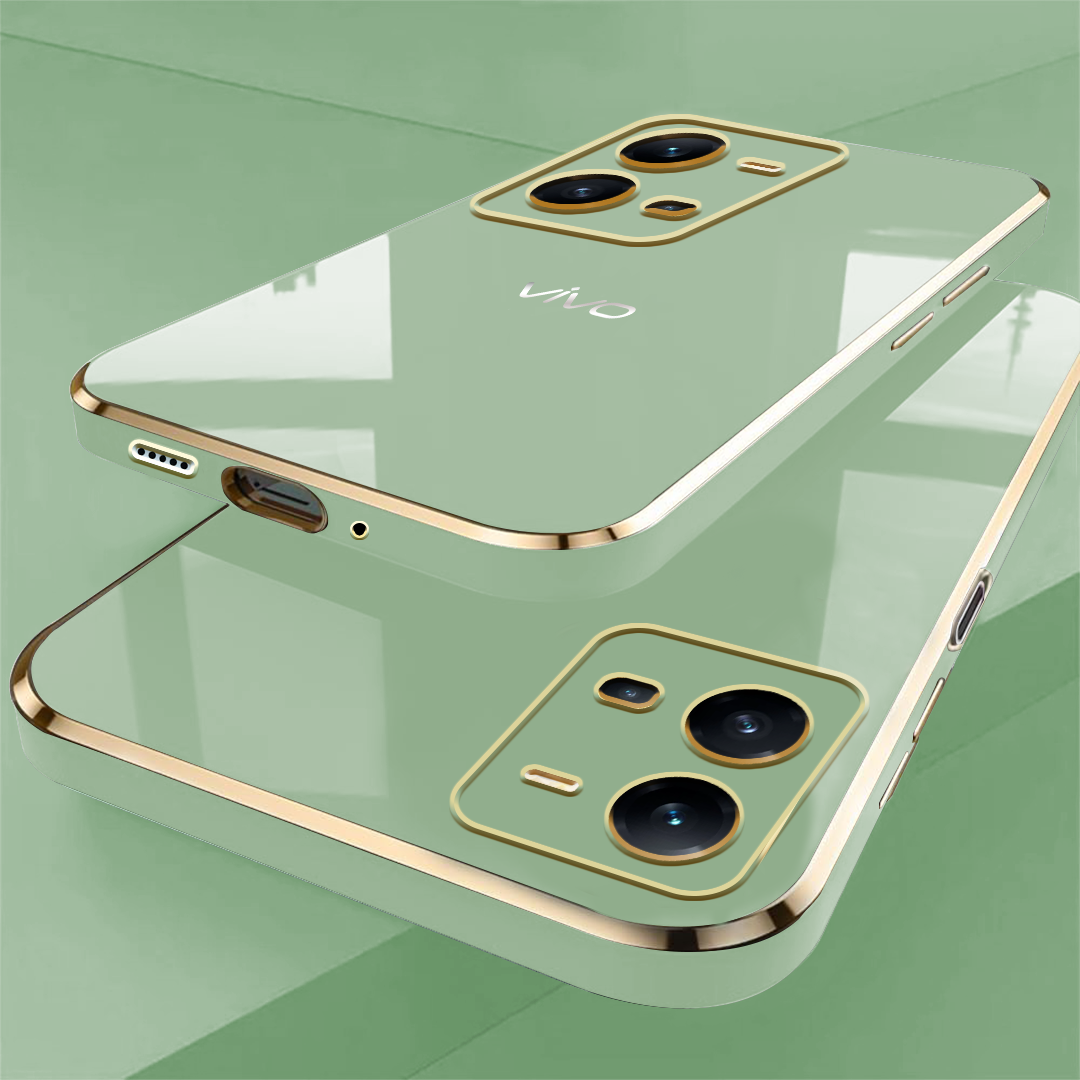 VIVO V25 5G ULTRA-SHINE GOLD ELECTROPLATED LUXURIOUS BACK CASE WITH CAMERA PROTECTION