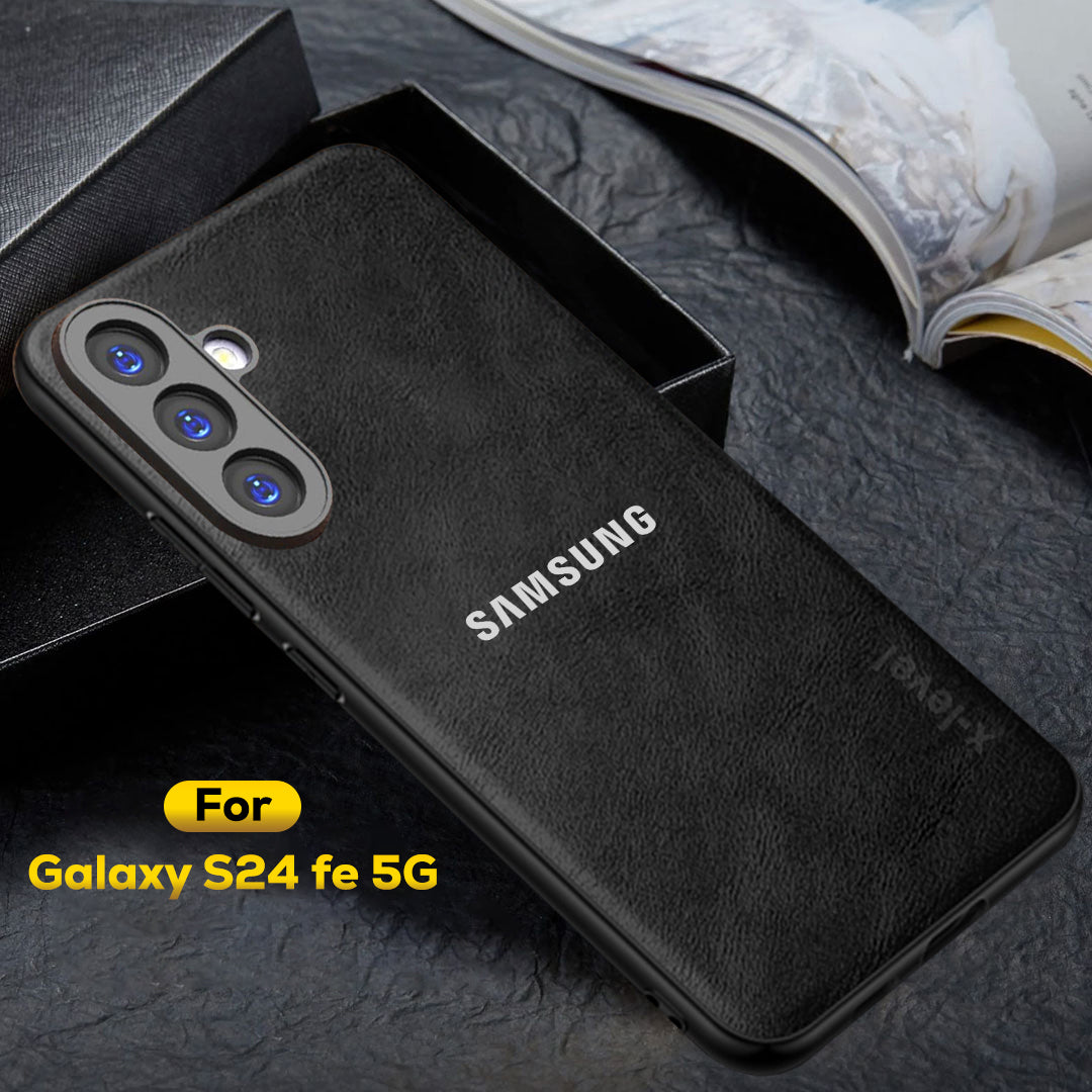 GALAXY S24 FE 5G Business Style PU LEATHER PROTECTIVE BACK CASE WITH CAMERA PROTECTION