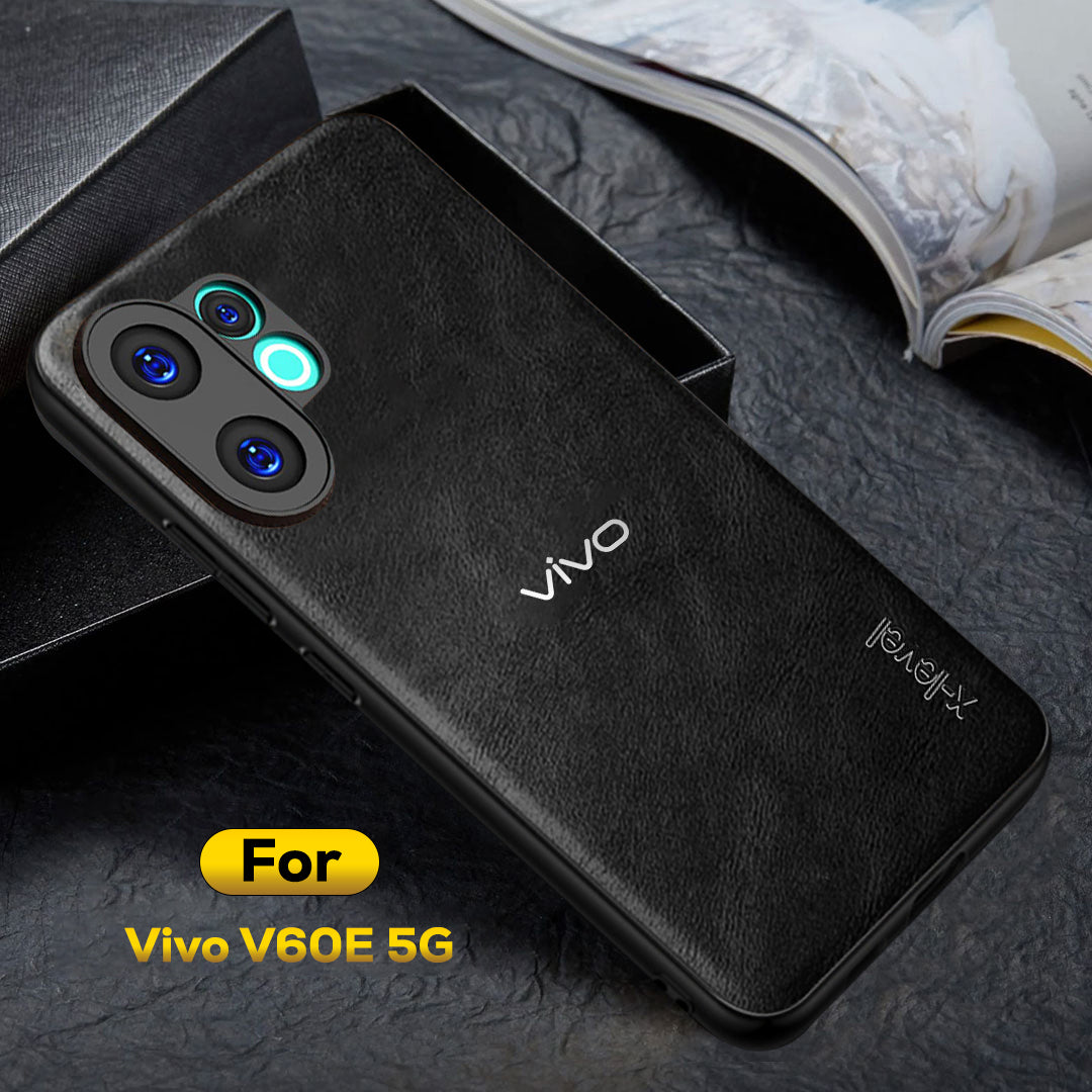 VIVO V60e 5G Business Style PU LEATHER PROTECTIVE BACK CASE WITH CAMERA PROTECTION