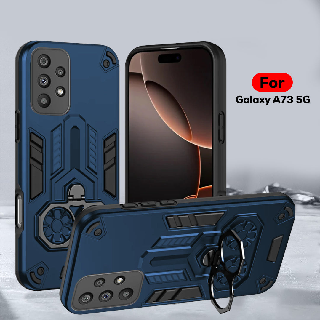 Samsung Galaxy A73 5G Armor knight Series Camera Protection 2 in 1 Shockproof Phone Cover with Kickstand