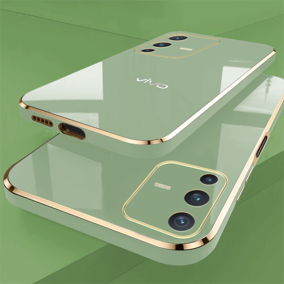 VIVO V23 5G ULTRA-SHINE GOLD ELECTROPLATED LUXURIOUS BACK CASE WITH CAMERA PROTECTION