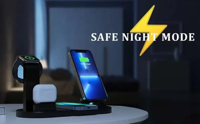 4 in 1 Rotatable Wireless Charger Dock For iPhone/Micro USB Phone/Type-C Phone