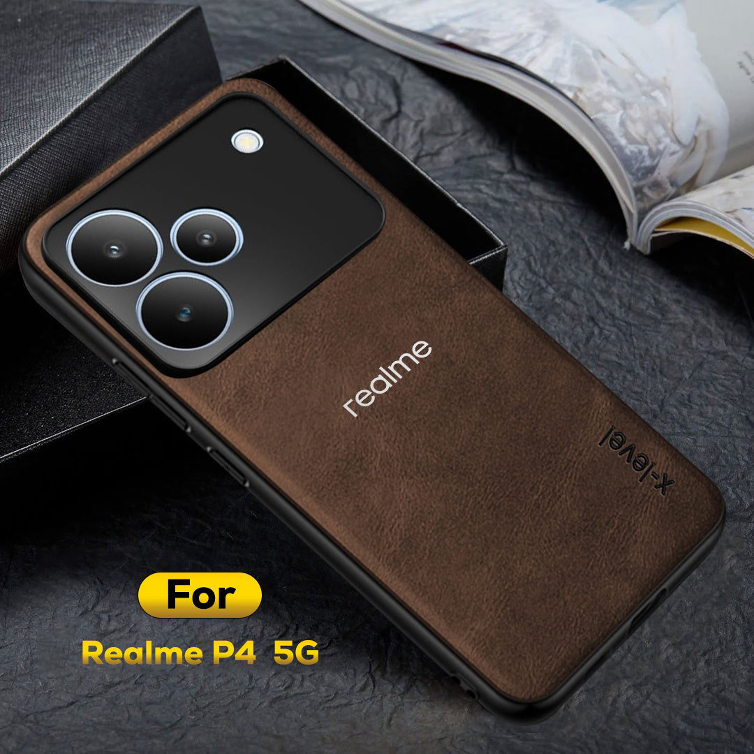 REALME P4 5G Business Style PU LEATHER PROTECTIVE BACK CASE WITH CAMERA PROTECTION