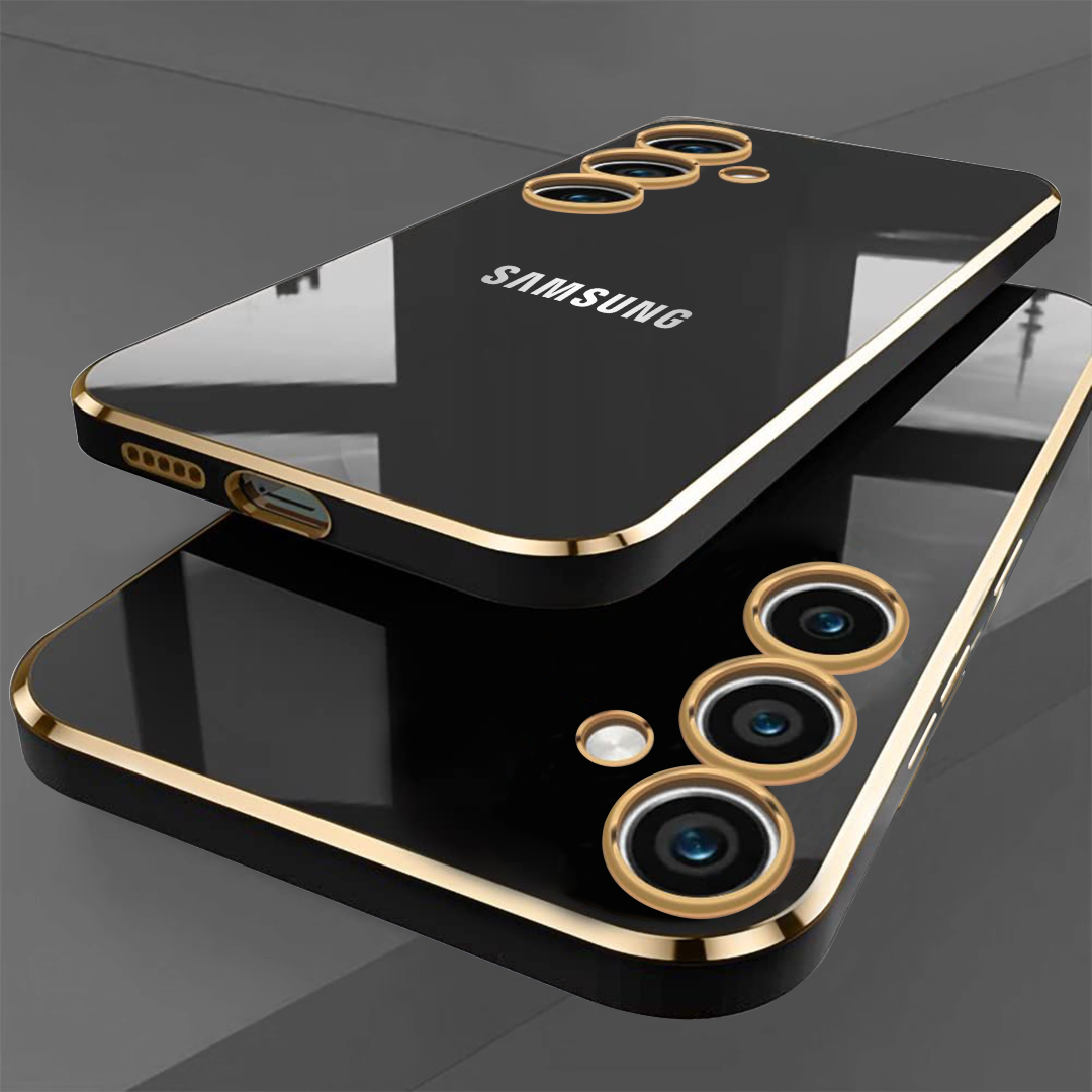 GALAXY A55 5G ULTRA-SHINE GOLD ELECTROPLATED LUXURIOUS BACK CASE WITH CAMERA PROTECTION