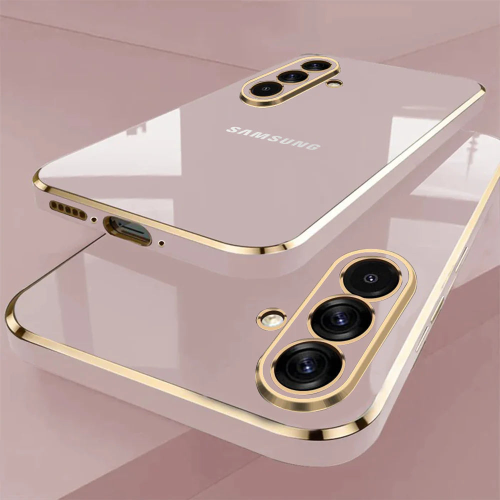 GALAXY A36/A56 5G ULTRA-SHINE GOLD ELECTROPLATED LUXURIOUS BACK CASE WITH CAMERA PROTECTION