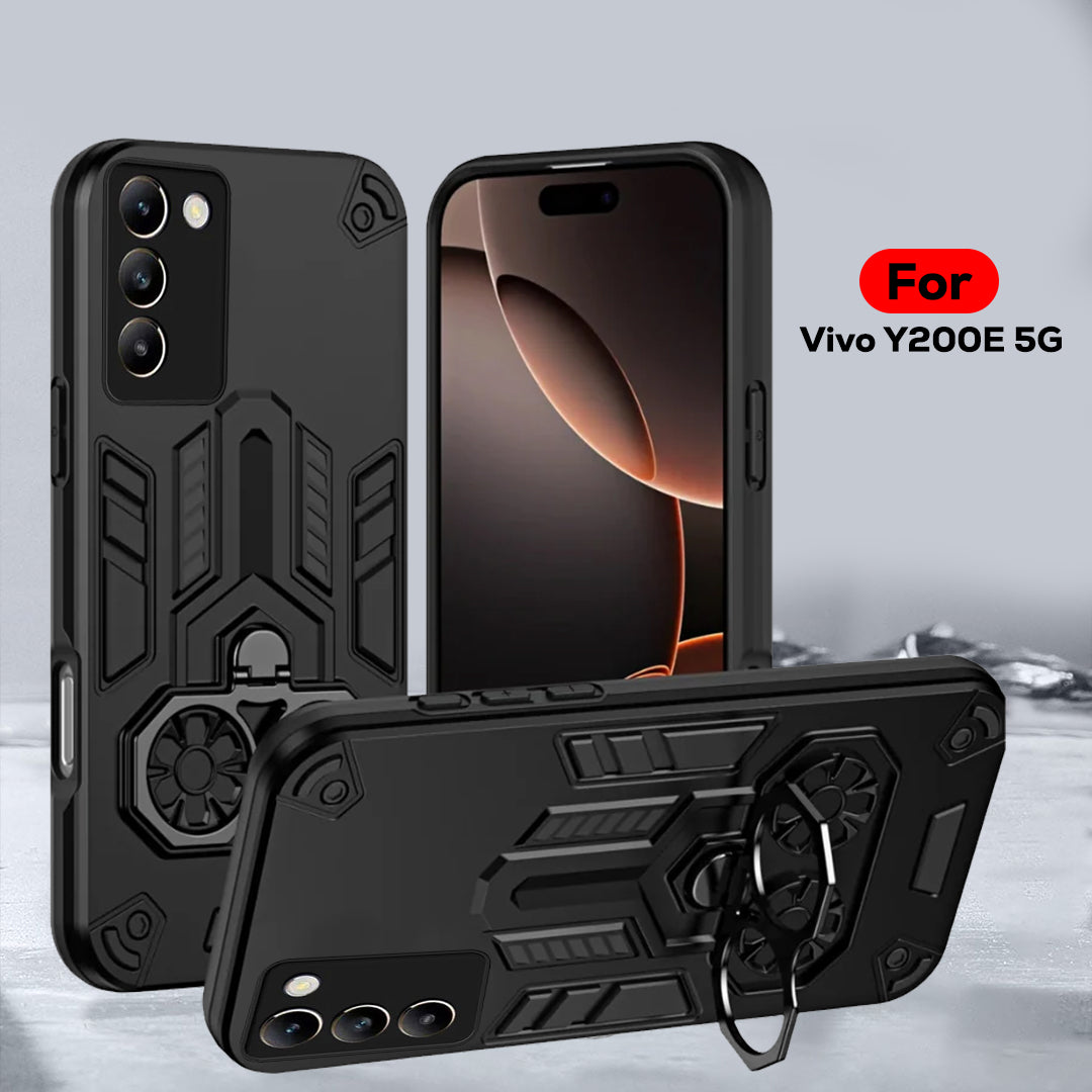 Vivo Y200e 5G Armor knight Series Camera Protection 2 in 1 Shockproof Phone Cover with Kickstand