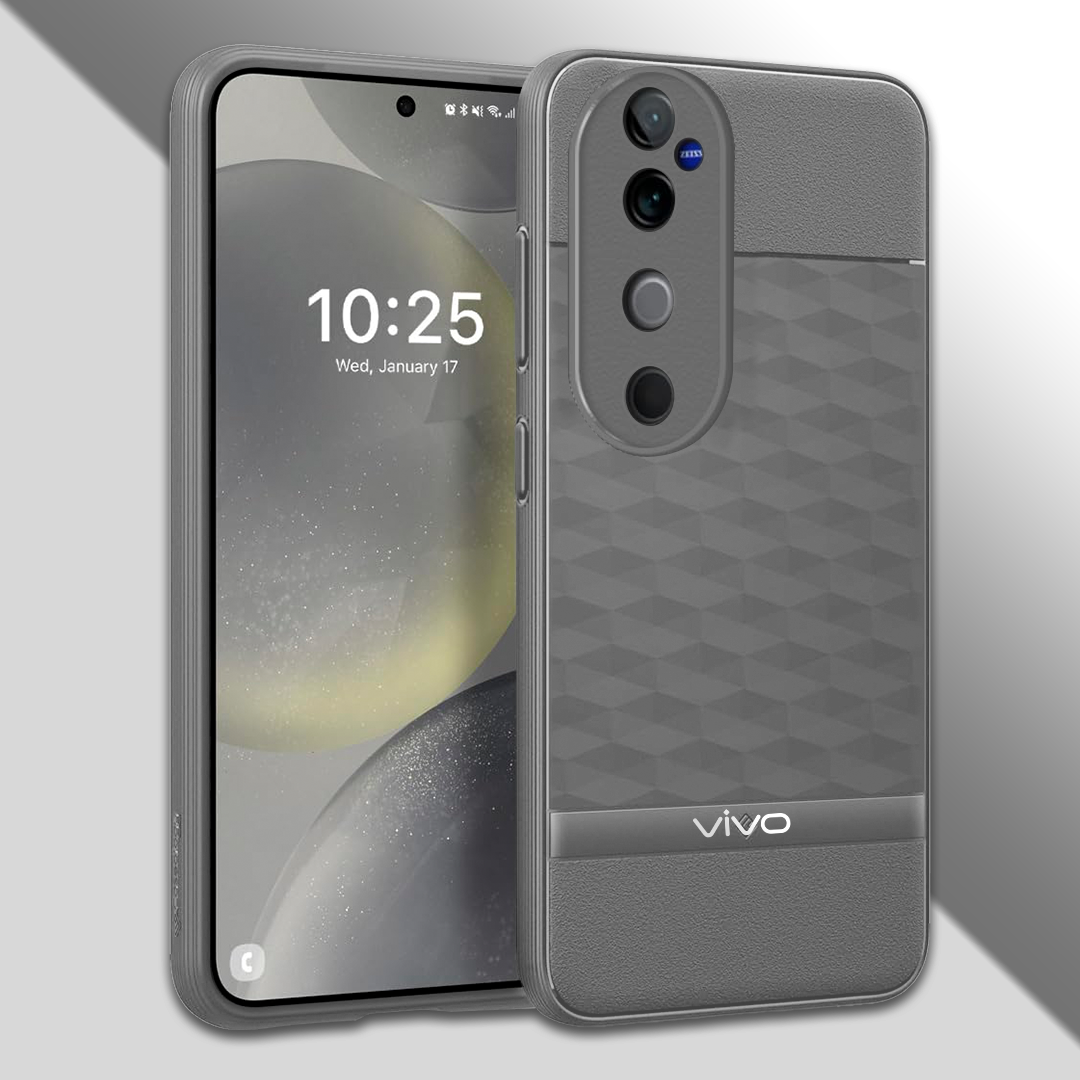 VIVO V40 5G 3D Hexa Cube Design Drop Protection | Camera Protection TPU Back Case