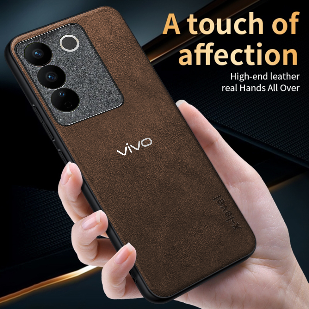 VIVO T3 5G Business Style PU LEATHER PROTECTIVE BACK CASE WITH CAMERA PROTECTION