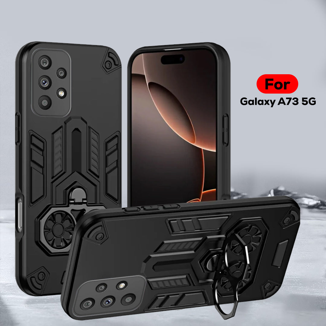 Samsung Galaxy A73 5G Armor knight Series Camera Protection 2 in 1 Shockproof Phone Cover with Kickstand