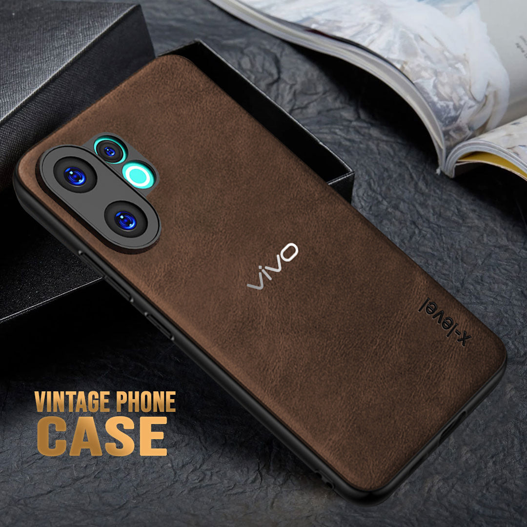 VIVO V60 5G Business Style PU LEATHER PROTECTIVE BACK CASE WITH CAMERA PROTECTION