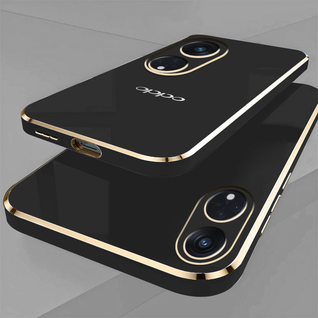 RENO 8T ULTRA-SHINE GOLD ELECTROPLATED LUXURIOUS BACK CASE WITH CAMERA PROTECTION