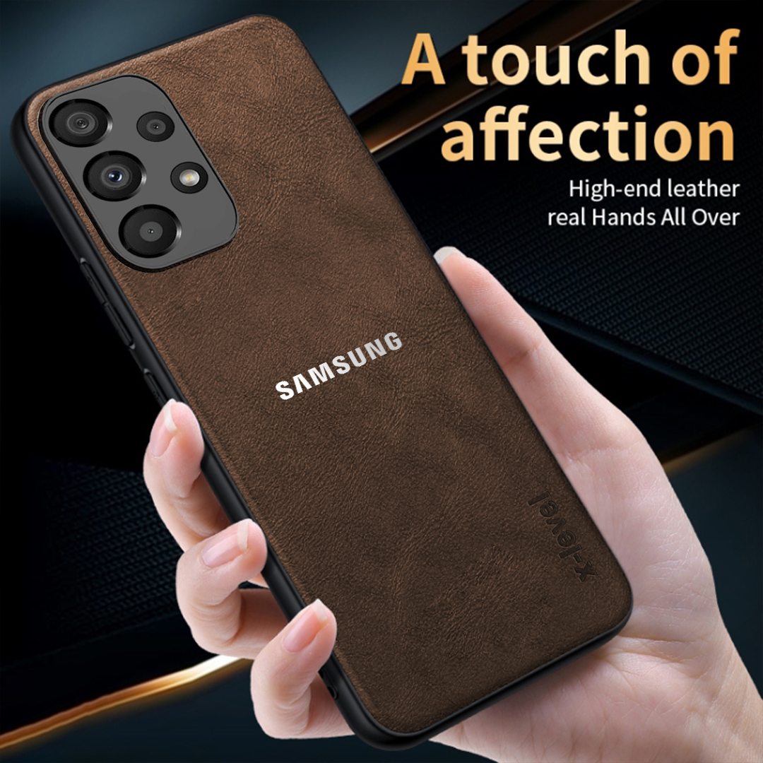 GALAXY A73 5G Business Style PU LEATHER PROTECTIVE BACK CASE WITH CAMERA PROTECTION