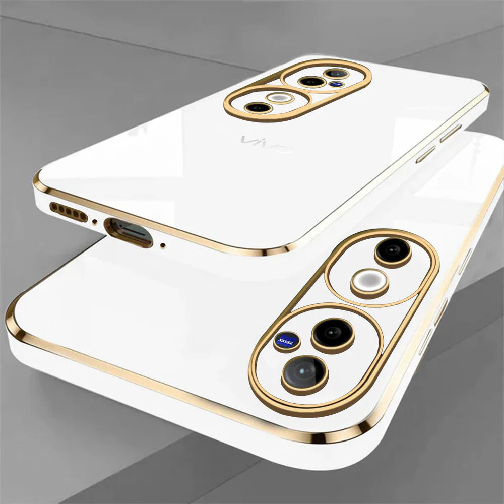 VIVO V40 5G ULTRA-SHINE GOLD ELECTROPLATED LUXURIOUS BACK CASE WITH CAMERA PROTECTION