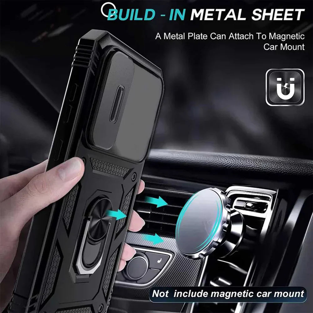 OPPO RENO 14/14 PRO 5G Armor Military-grade Case With Sliding Camera Cover & 360 Kickstand