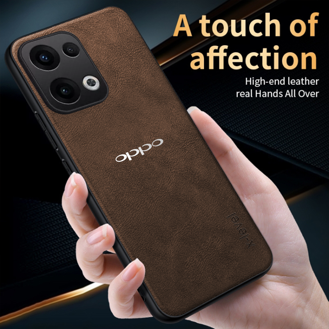 OPPO RENO 13 5G Business Style PU LEATHER PROTECTIVE BACK CASE WITH CAMERA PROTECTION