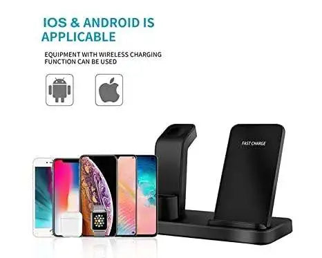 QI 3 in 1 Wireless Charger Compatible for Smart Devices