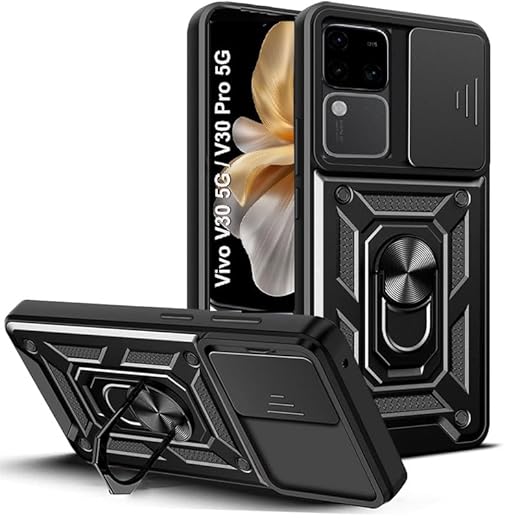VIVO V30/V30 PRO 5G Armor Military-grade Case With Sliding Camera Cover & 360 Kickstand