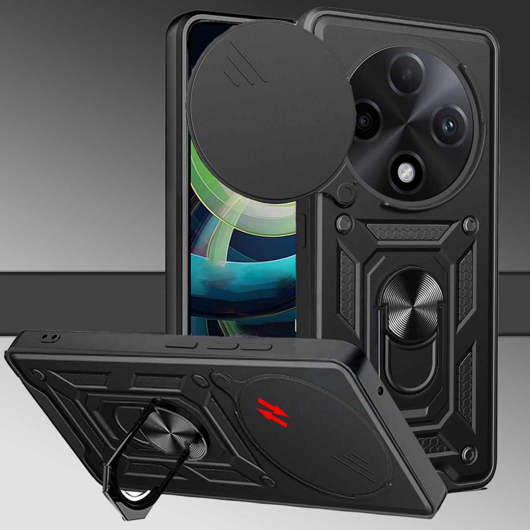 OPPO F27PRO PLUS 5G ARMOR MILITARY-GRADE CASE WITH SLIDING CAMERA COVER & 360 KICKSTAND