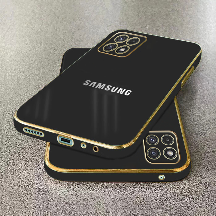 GALAXY A22 5G ULTRA-SHINE GOLD ELECTROPLATED LUXURIOUS BACK CASE WITH CAMERA PROTECTION