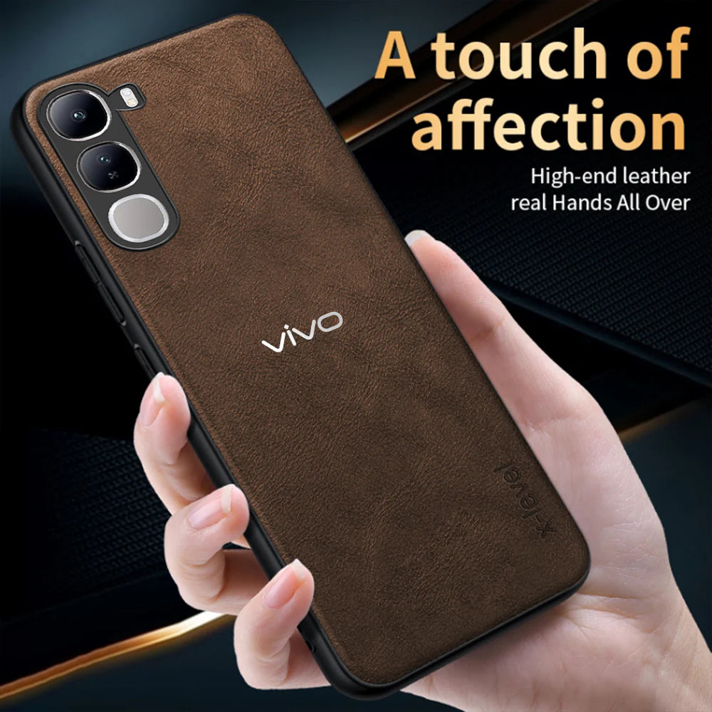 VIVO Y400 5G Business Style PU LEATHER PROTECTIVE BACK CASE WITH CAMERA PROTECTION