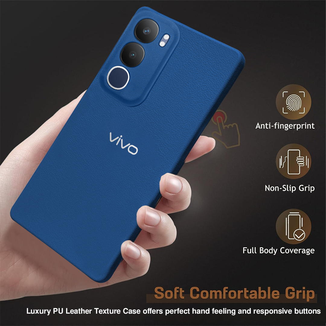 Vivo Y29 5G Solid Color Leather Texture Matte Phone Back Case