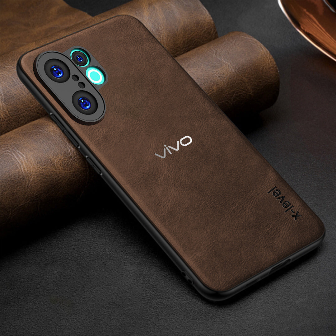 VIVO X200 FE 5G Business Style PU LEATHER PROTECTIVE BACK CASE WITH CAMERA PROTECTION