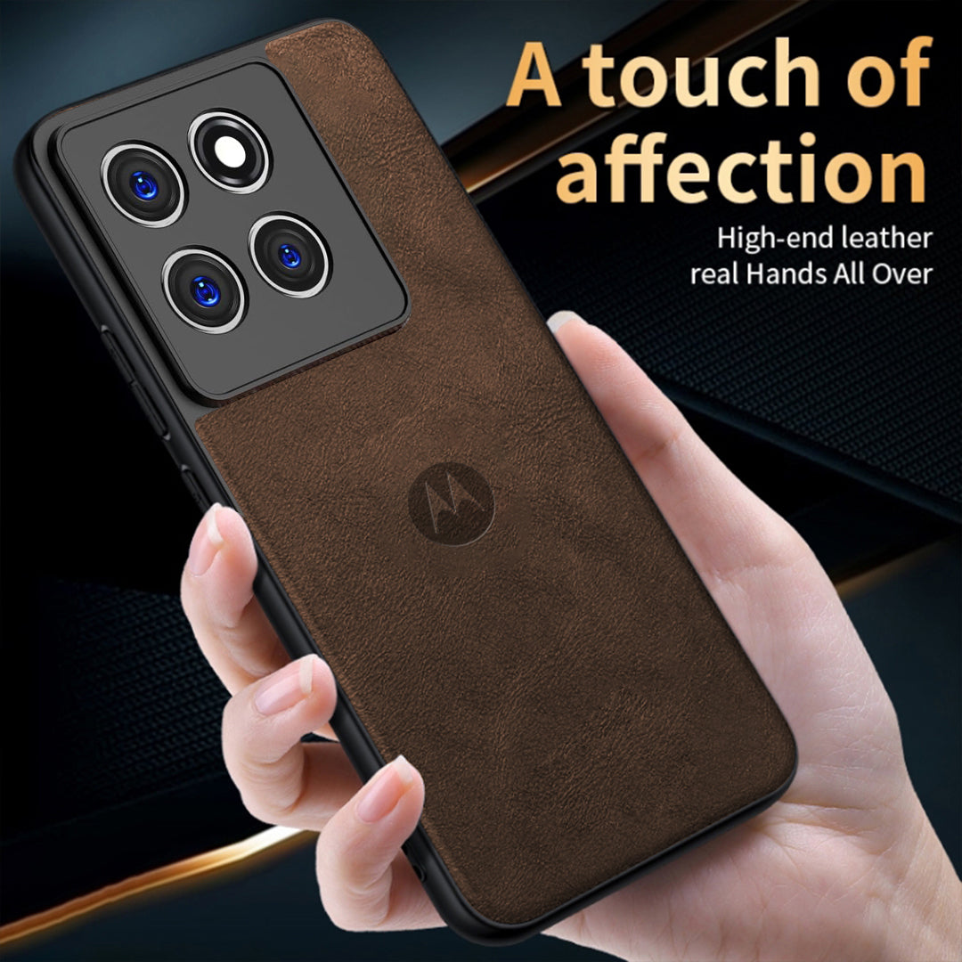 MOTOROLA EDGE 70 5G Business LEATHER BACK CASE WITH CAMERA PROTECTION WITH IMPOSED MOTO LOGO