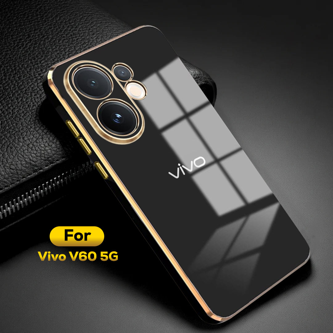VIVO V60 5G ULTRA-SHINE GOLD ELECTROPLATED LUXURIOUS BACK CASE WITH CAMERA PROTECTION