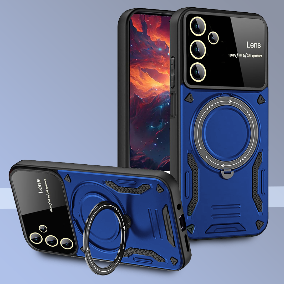 SAMSUNG GALAXY A56 5G Heavy Duty Rugged Shockproof Camera Lens Protector Phone Cover with Kickstand