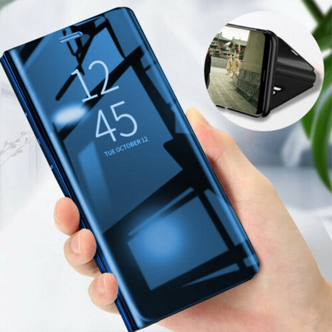 GALAXY A52s 5G SMART AWAKENING MIRROR FOLIO METAL ELECTROPLATED PC FLIP COVER