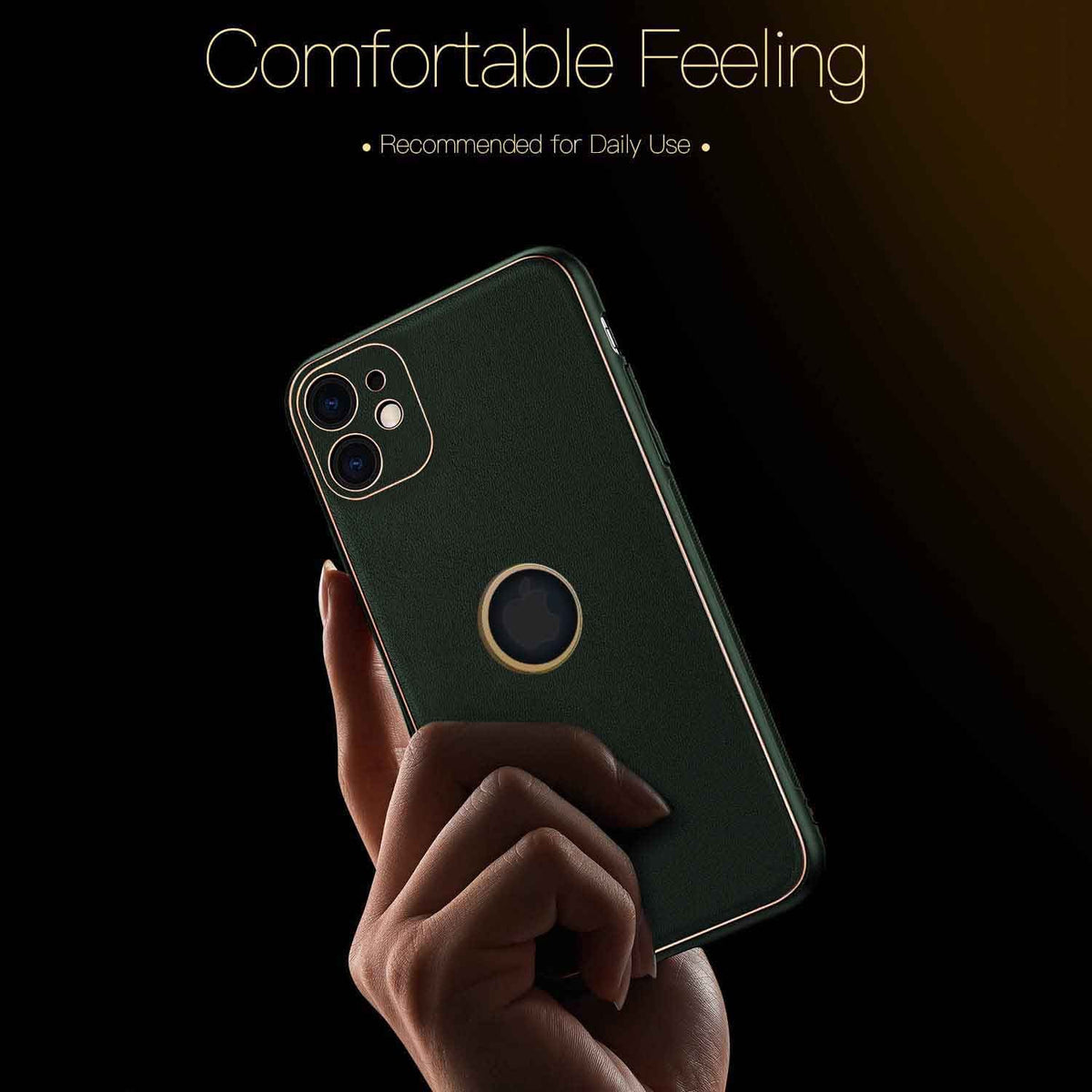 PhoneCases.Co.in-iPhone 12 Gold Electroplating Leather Chrome Back Cover