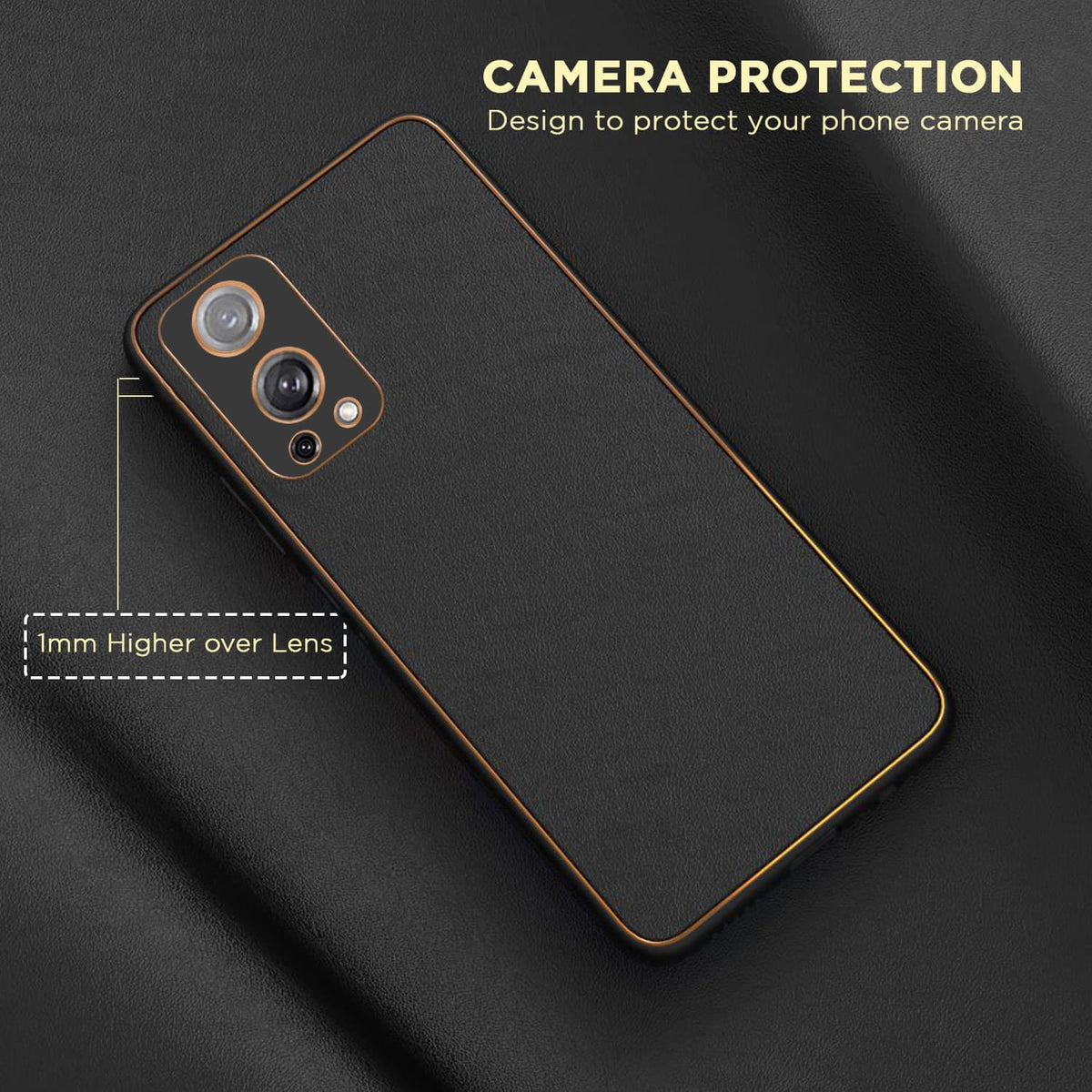 PhoneCases.Co.in-OnePlus Nord 2 5G Gold Electroplating Leather Chrome Back Cover