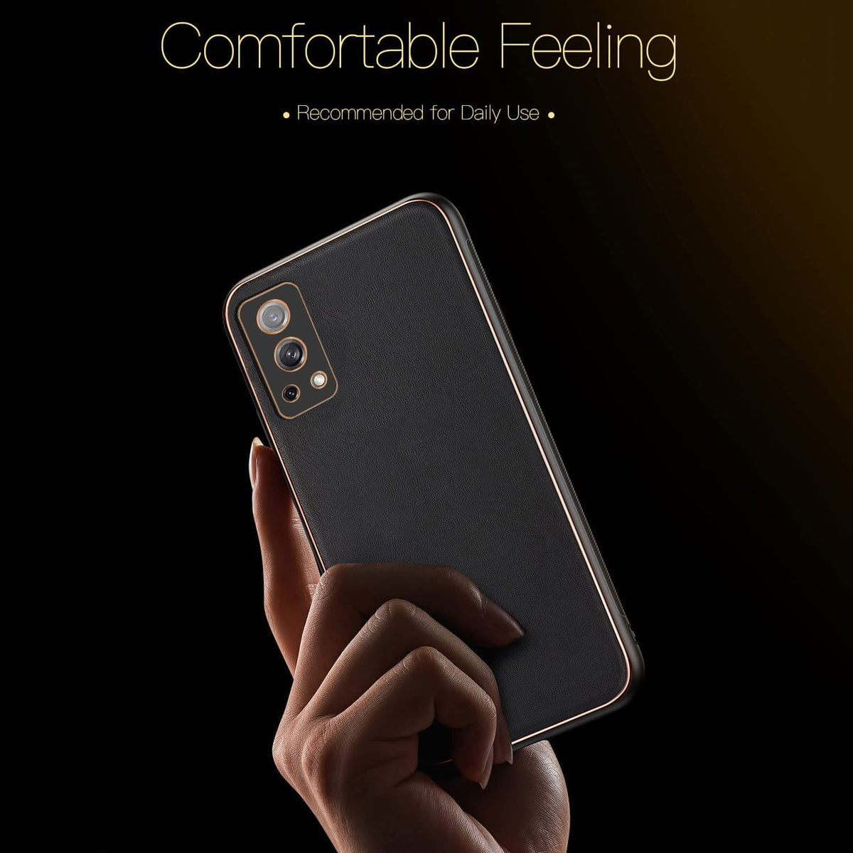 PhoneCases.Co.in-OnePlus Nord 2 5G Gold Electroplating Leather Chrome Back Cover