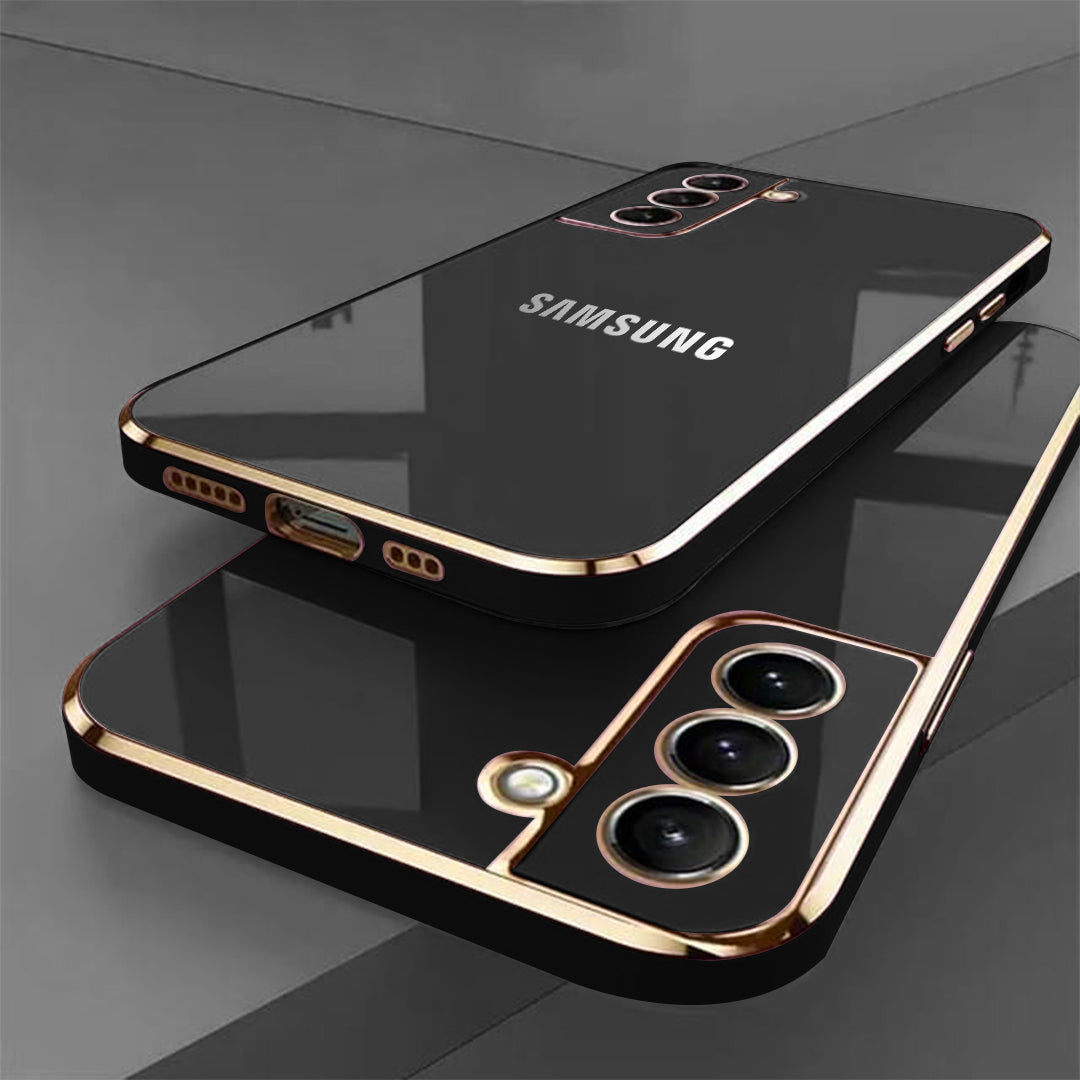 GALAXY S21 FE 5G ULTRA-SHINE GOLD ELECTROPLATED LUXURIOUS BACK CASE WITH CAMERA PROTECTION