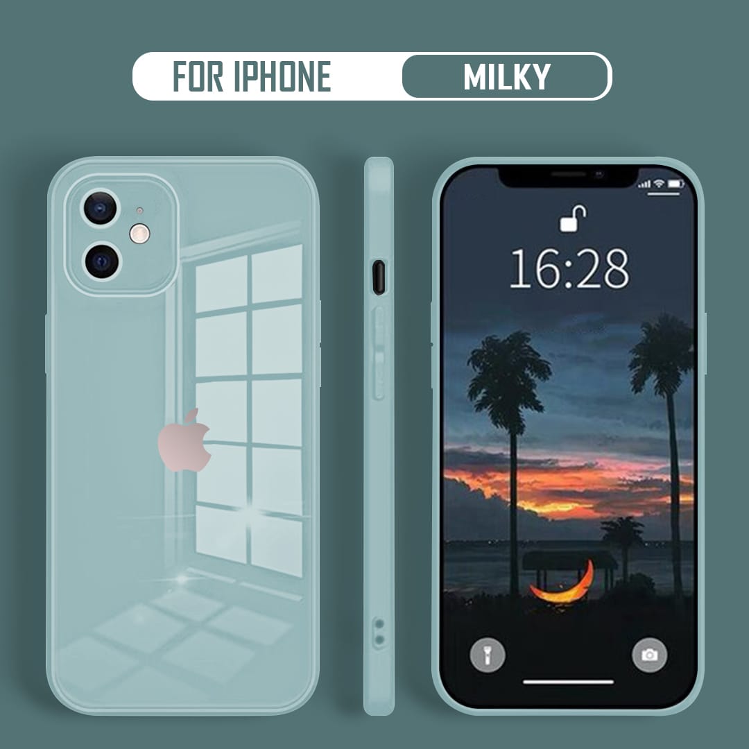 Ultra-Shine Luxurious Glass Case With Camera Protection Back Case For iPhone Series