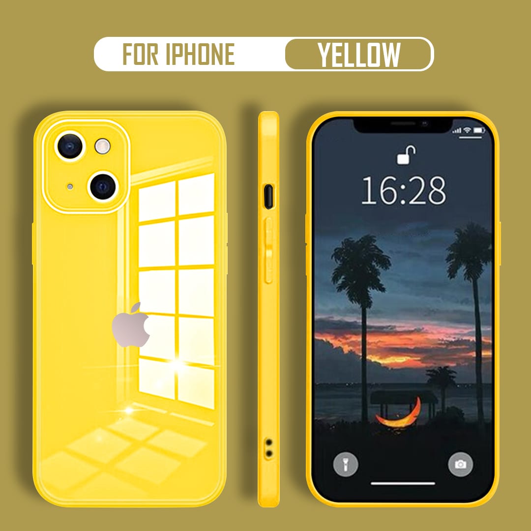 Ultra-Shine Luxurious Glass Case With Camera Protection Back Case For iPhone Series
