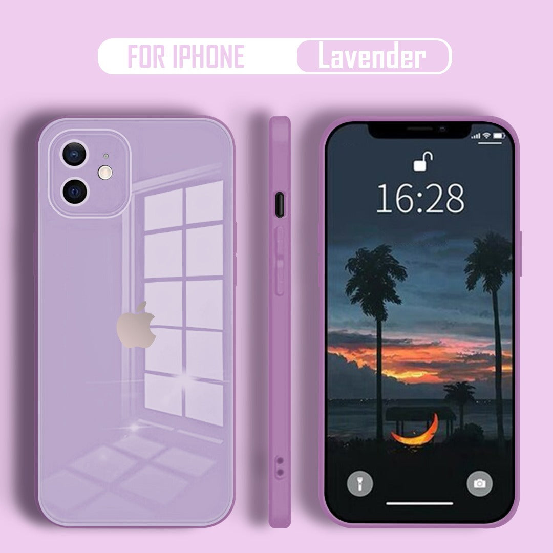 Ultra-Shine Luxurious Glass Case With Camera Protection Back Case For iPhone Series