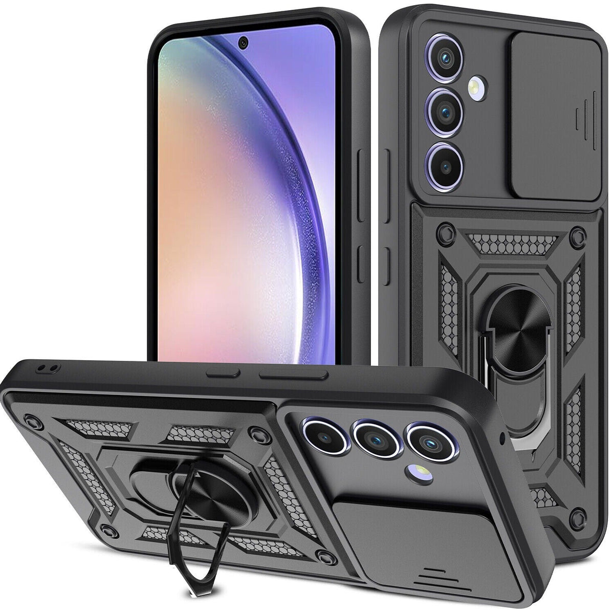 Galaxy S21 FE 5g Armor Military-grade Case With Sliding Camera Cover & 360 Kickstand