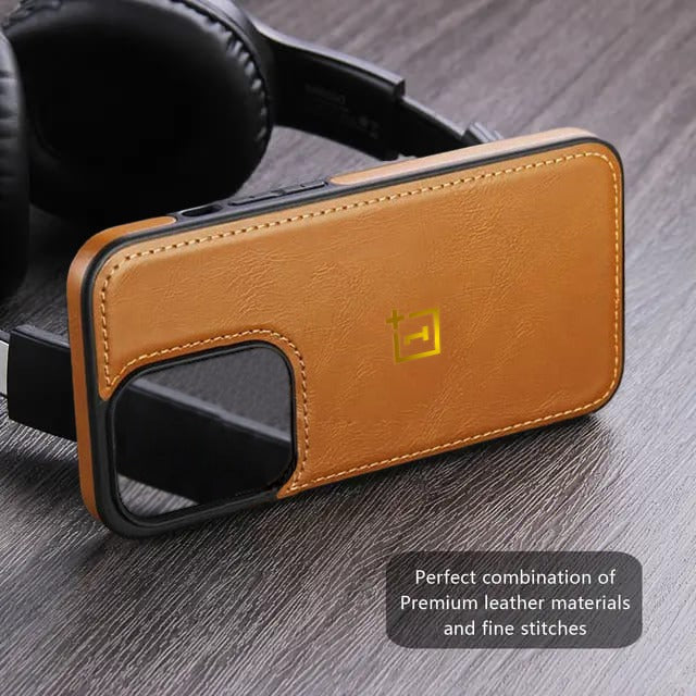 OnePlus 11R Luxurious Leather Stitched Protective Back Case