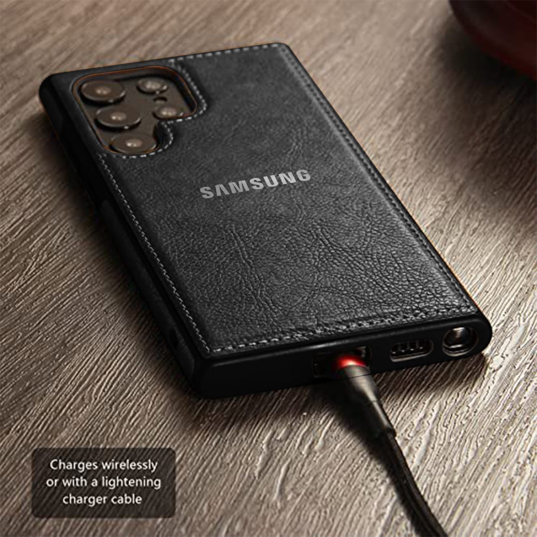 Galaxy S23 ULTRA 5G Drop Protection | Raised Camera Edges Protective Back Leather Case