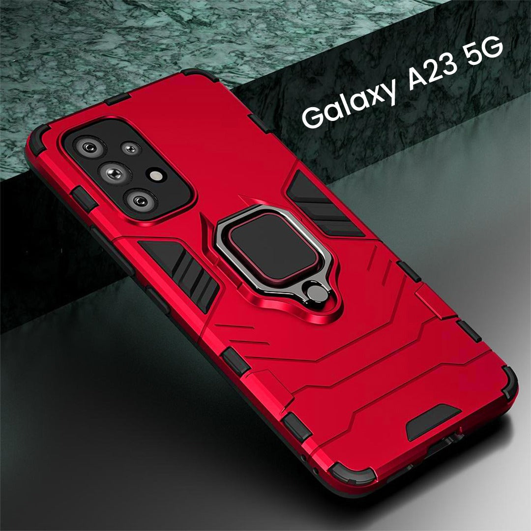 Galaxy A23 Black Panther Metal Bracket Shockproof Protective Back Case