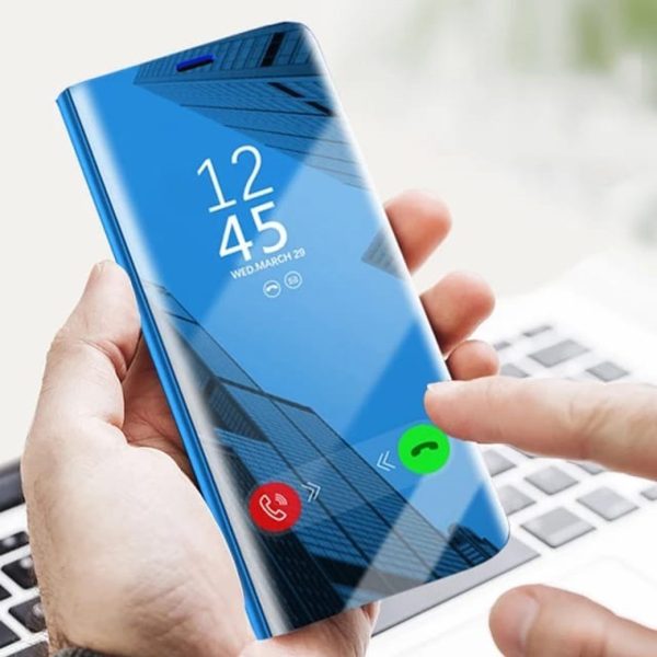 GALAXY A52s 5G SMART AWAKENING MIRROR FOLIO METAL ELECTROPLATED PC FLIP COVER